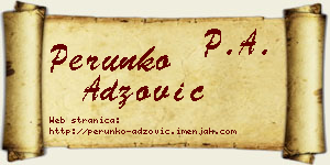 Perunko Adžović vizit kartica